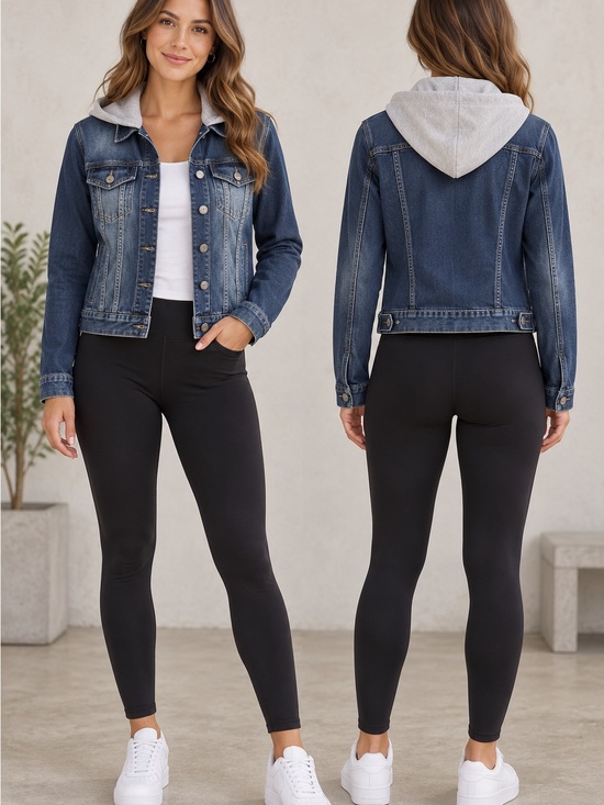 Love Tree Pants - Love Tree Denim Jacket with Gray Hoodie